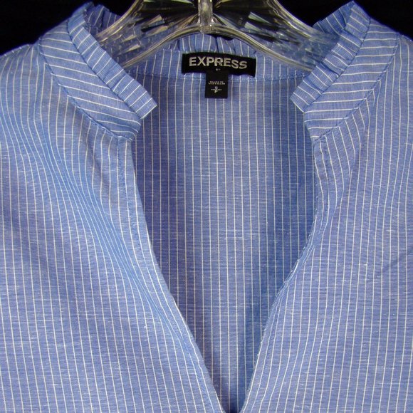 Express Cotton Linen Bell SleeveTunic Mini Dress S - Picture 3 of 5